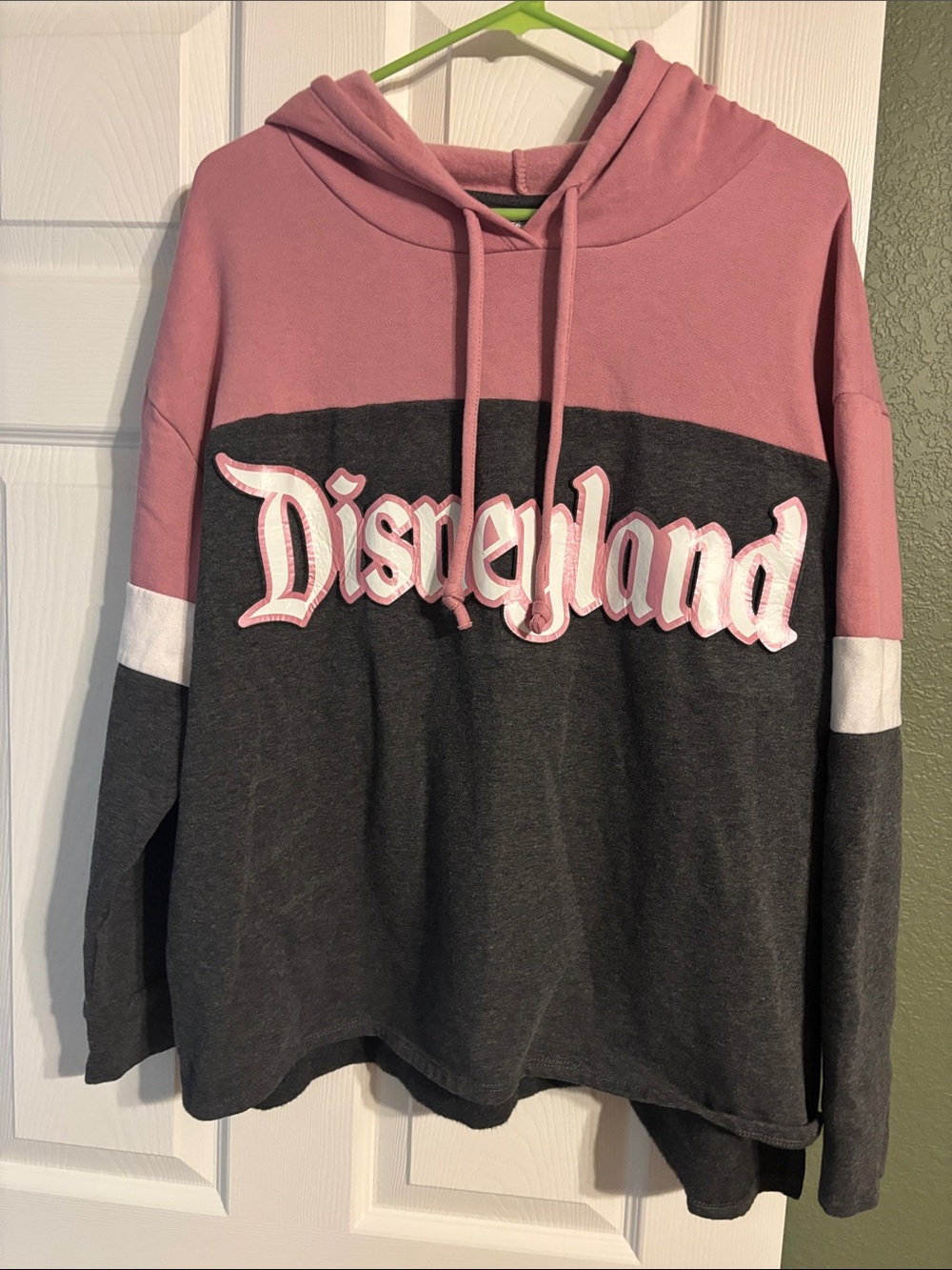 Disney Pink and Charcoal Colorblock Hooded Sweatshirt